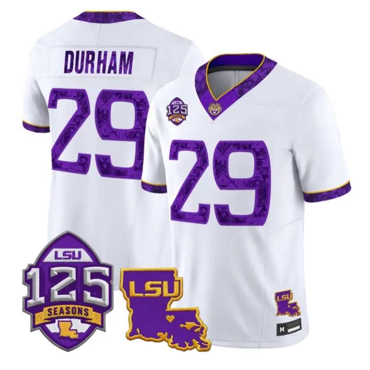 Caden Durham Jersey #29 LSU Tigers Silent Season of 1918 Louisiana Patch Stitched 1 Caden Durham Jersey #29 LSU Tigers Silent Season of 1918 Louisiana Patch Stitched by My Store NCAA Football Jerseys