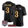 Cale Hellums Jersey #3 Army Black Knights 2026 Big Red One USA 250 Patch Stitched by My Store NCAA Football Jerseys