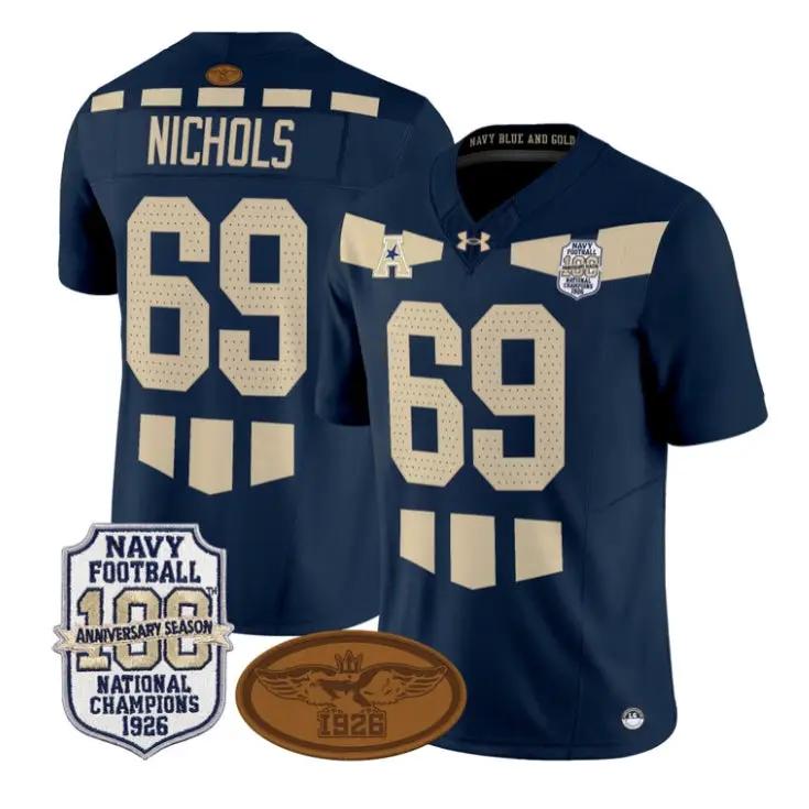 Cam Nichols Jersey #69 Navy Midshipmen 1926 National Championship Vapor Stitched 1 Cam Nichols Jersey #69 Navy Midshipmen 1926 National Championship Vapor Stitched by My Store NCAA Football Jerseys