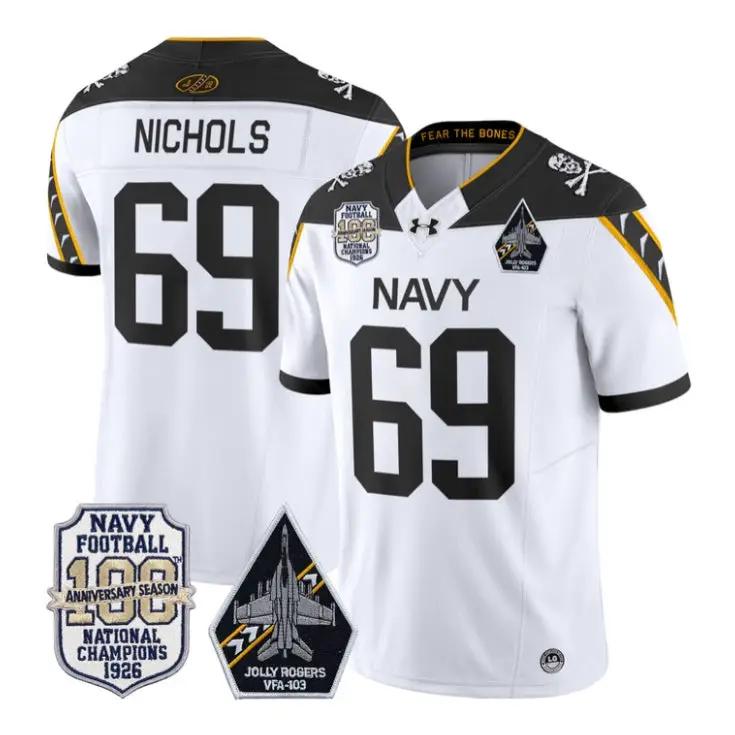Cam Nichols Jersey #69 Navy Midshipmen 100th Anni Patch All Stitched 5 Cam Nichols Jersey #69 Navy Midshipmen 100th Anni Patch All Stitched by My Store NCAA Football Jerseys