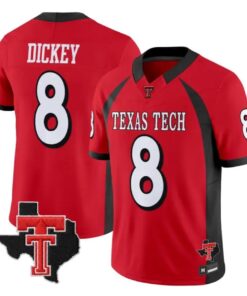 Cameron Dickey Jersey #8 Texas Tech Red Raiders 2026 Throwback Stitched by My Store NCAA Football Jerseys
