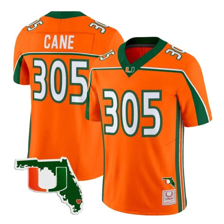 Cane Jersey #305 Miami Hurricanes Throwback 2026 Florida Patch Stitched 2 Cane Jersey #305 Miami Hurricanes Throwback 2026 Florida Patch Stitched by My Store NCAA Football Jerseys