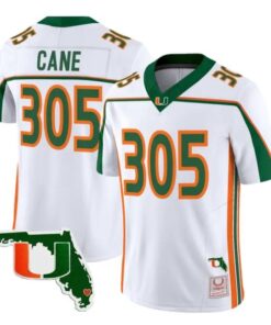 Cane Jersey #305 Miami Hurricanes Throwback 2026 Florida Patch Stitched 6 Cane Jersey #305 Miami Hurricanes Throwback 2026 Florida Patch Stitched by My Store NCAA Football Jerseys