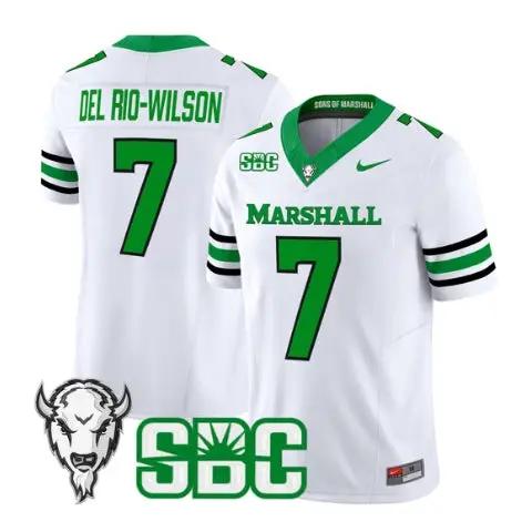 Carlos Del Rio-Wilson Jersey #7 Marshall Thundering Herd 2026 Stitched by My Store NCAA Football Jerseys