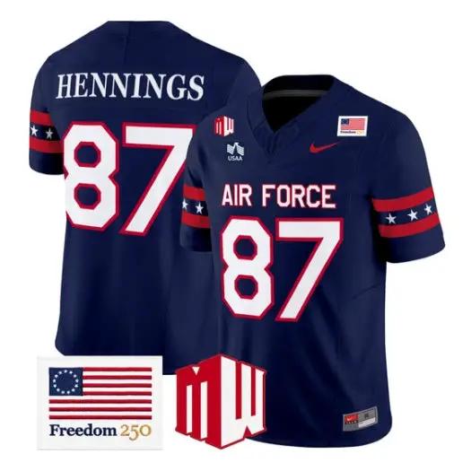 Chad Hennings Jersey #87 Air Force Falcons 2026 Freedom 250 Stitched 1 Chad Hennings Jersey #87 Air Force Falcons 2026 Freedom 250 Stitched by My Store NCAA Football Jerseys