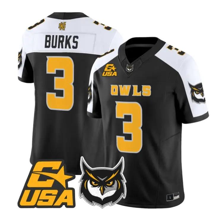Chandler Burks Jersey #3 Kennesaw State Owls 2026 Vapor All Stitched 1 Chandler Burks Jersey #3 Kennesaw State Owls 2026 Vapor All Stitched by My Store NCAA Football Jerseys