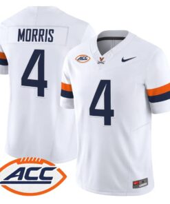 Chandler Morris Jersey #4 Virginia Cavaliers 2026 Vapor Limited Stitched by My Store NCAA Football Jerseys