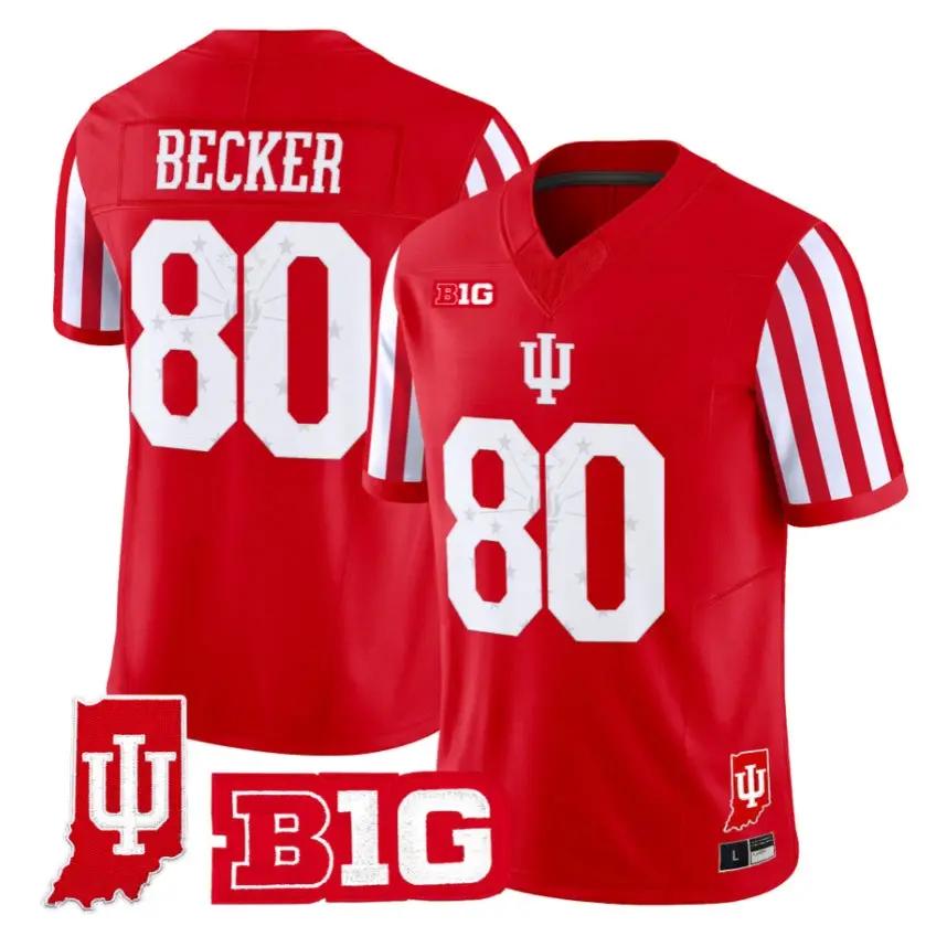 Charlie Becker Jersey #80 Indiana Hoosiers 2026 Indiana State Patch All Stitched 1 Charlie Becker Jersey #80 Indiana Hoosiers 2026 Indiana State Patch All Stitched by My Store NCAA Football Jerseys