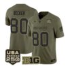 Charlie Becker Jersey #80 Indiana Hoosiers 2026 Salute to Service Stitched Olive by My Store NCAA Football Jerseys