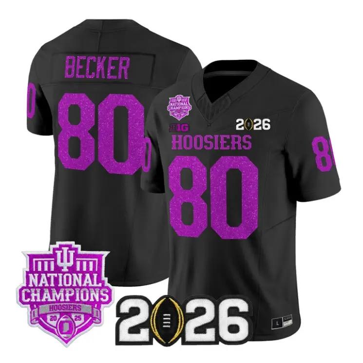 Charlie Becker Jersey #80 Indiana Hoosiers 2026 Glitter Vapor Stitched by My Store NCAA Football Jerseys