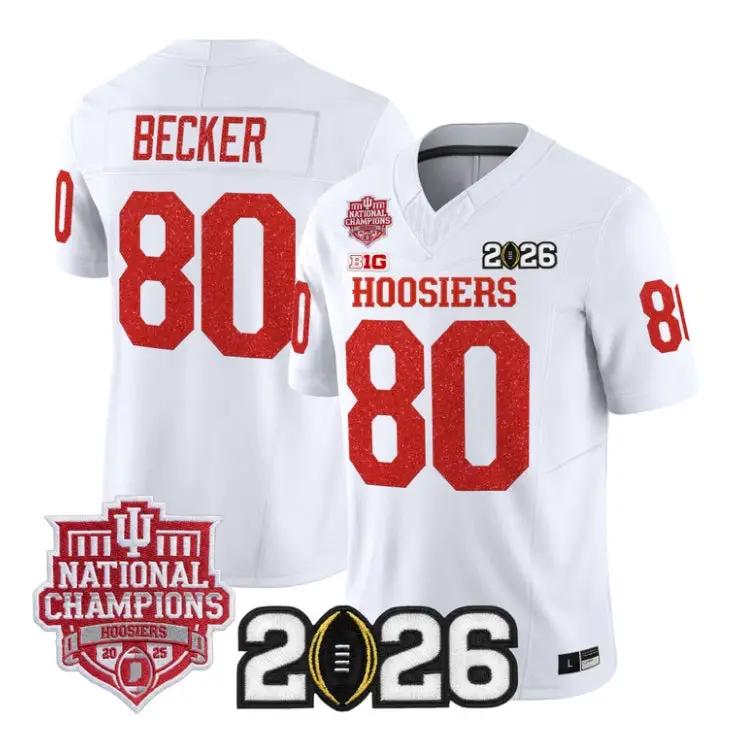 Charlie Becker Jersey #80 Indiana Hoosiers 2026 Glitter Vapor Stitched by My Store NCAA Football Jerseys