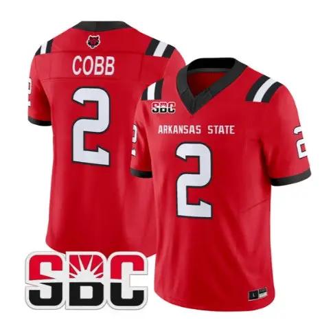 Chauncy Cobb Jersey #2 Arkansas State Red Wolves 2026 Stitched 2 Chauncy Cobb Jersey #2 Arkansas State Red Wolves 2026 Stitched by My Store NCAA Football Jerseys