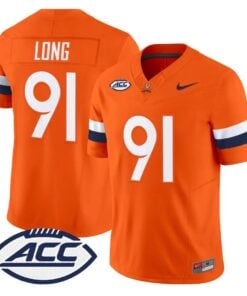 Chris Long Jersey #91 Virginia Cavaliers 2026 Vapor Limited Stitched by My Store NCAA Football Jerseys