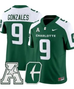 Cole Gonzales Jersey #9 Charlotte 49ers 2026 Vapor Limited Stitched by My Store NCAA Football Jerseys
