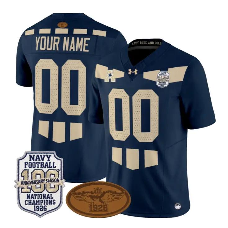 Custom Navy Midshipmen Jersey 2026 Honors 1926 National Championship All Stitched 1 Custom Navy Midshipmen Jersey 2026 Honors 1926 National Championship All Stitched by My Store NCAA Football Jerseys