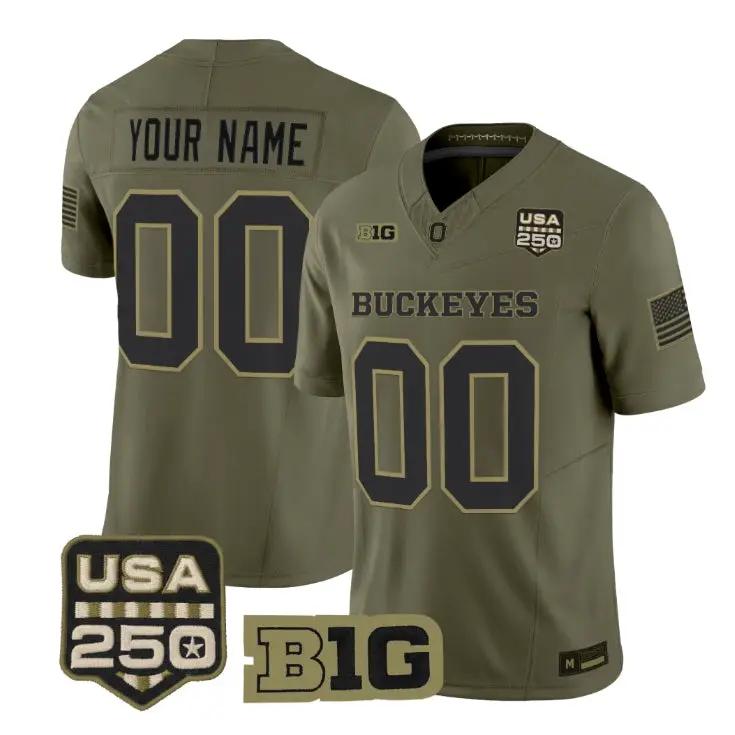 Custom Ohio State Buckeyes Jersey 2026 Salute to Service Stitched Olive 1 Custom Ohio State Buckeyes Jersey 2026 Salute to Service Stitched Olive by My Store NCAA Football Jerseys