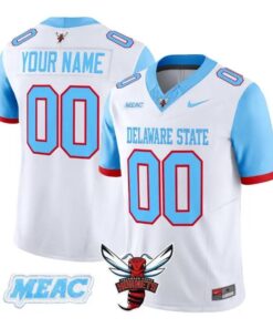 Custom Delaware State Hornets Jersey Name, Number 2026 Vapor Stitched by My Store NCAA Football Jerseys
