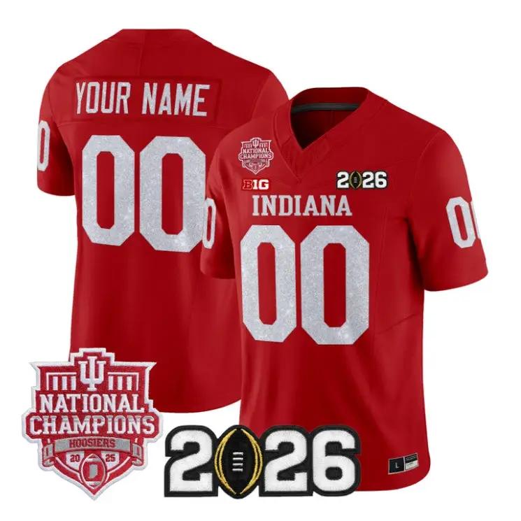 Custom Indiana Hoosiers Jersey Name, Number 2026 Glitter Vapor Stitched 4 Custom Indiana Hoosiers Jersey Name, Number 2026 Glitter Vapor Stitched by My Store NCAA Football Jerseys