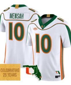 Darian Mensah Jersey #10 Miami Hurricanes 2001 Throwback 2026 Stitched 6 Darian Mensah Jersey #10 Miami Hurricanes 2001 Throwback 2026 Stitched by My Store NCAA Football Jerseys