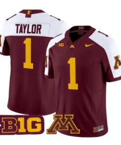 Darius Taylor Jersey #1 Minnesota Golden Gophers 2026 Stitched by My Store NCAA Football Jerseys