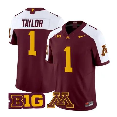 Darius Taylor Jersey #1 Minnesota Golden Gophers 2026 Stitched by My Store NCAA Football Jerseys