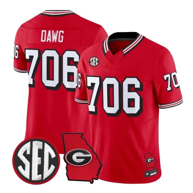 Dawg Jersey #706 Georgia Bulldogs 1995 Throwback 2026 Vapor Limited All Stitched 1 Dawg Jersey #706 Georgia Bulldogs 1995 Throwback 2026 Vapor Limited All Stitched by My Store NCAA Football Jerseys