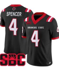 Devin Spencer Jersey #4 Arkansas State Red Wolves 2026 Stitched by My Store NCAA Football Jerseys