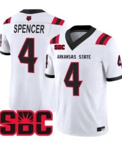 Devin Spencer Jersey #4 Arkansas State Red Wolves 2026 Stitched 6 Devin Spencer Jersey #4 Arkansas State Red Wolves 2026 Stitched by My Store NCAA Football Jerseys