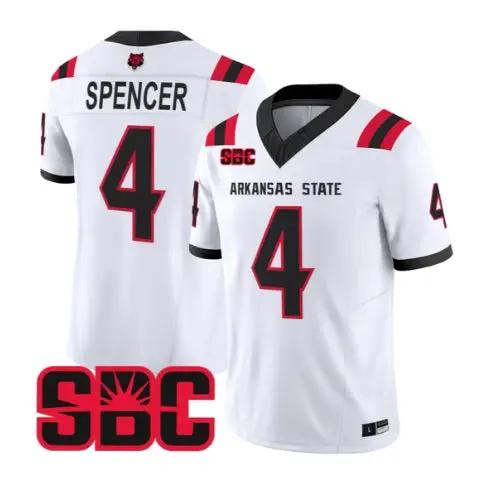 Devin Spencer Jersey #4 Arkansas State Red Wolves 2026 Stitched 3 Devin Spencer Jersey #4 Arkansas State Red Wolves 2026 Stitched by My Store NCAA Football Jerseys