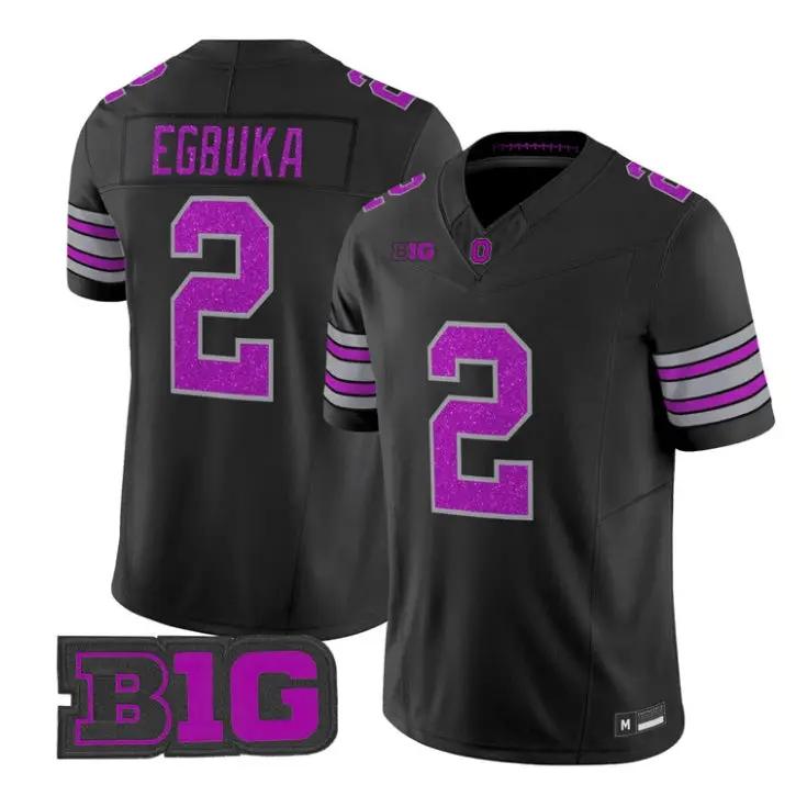 Emeka Egbuka Jersey #2 Ohio State Buckeyes Glitter Vapor All Stitched by My Store NCAA Football Jerseys