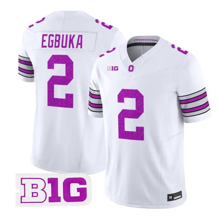 Emeka Egbuka Jersey #2 Ohio State Buckeyes Glitter Vapor All Stitched by My Store NCAA Football Jerseys