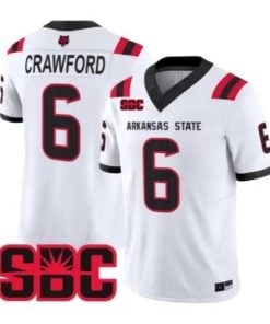 Ethan Crawford Jersey #6 Arkansas State Red Wolves 2026 Stitched 6 Ethan Crawford Jersey #6 Arkansas State Red Wolves 2026 Stitched by My Store NCAA Football Jerseys
