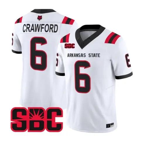 Ethan Crawford Jersey #6 Arkansas State Red Wolves 2026 Stitched 3 Ethan Crawford Jersey #6 Arkansas State Red Wolves 2026 Stitched by My Store NCAA Football Jerseys