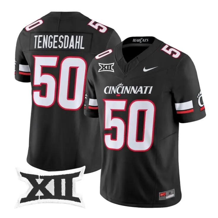 Evan Tengesdahl Jersey #50 Cincinnati Bearcats 2026 Vapor Limited Stitched 1 Evan Tengesdahl Jersey #50 Cincinnati Bearcats 2026 Vapor Limited Stitched by My Store NCAA Football Jerseys