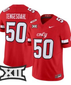 Evan Tengesdahl Jersey #50 Cincinnati Bearcats 2026 Vapor Limited Stitched by My Store NCAA Football Jerseys