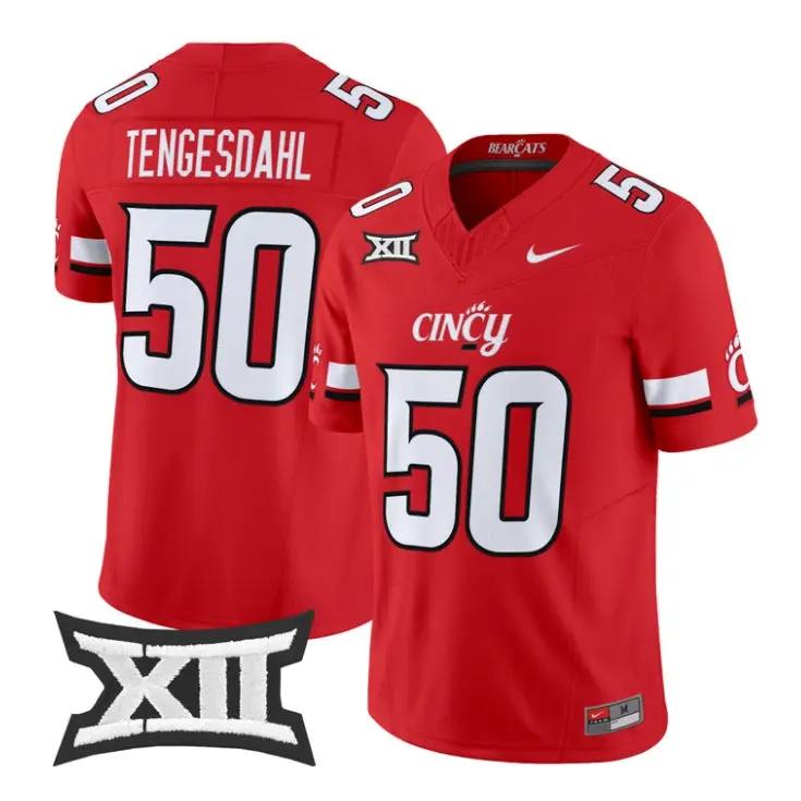 Evan Tengesdahl Jersey #50 Cincinnati Bearcats 2026 Vapor Limited Stitched 2 Evan Tengesdahl Jersey #50 Cincinnati Bearcats 2026 Vapor Limited Stitched by My Store NCAA Football Jerseys