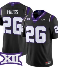 Frogs Jersey #26 TCU Horned Frogs 2026 Vapor Limited Stitched by My Store NCAA Football Jerseys