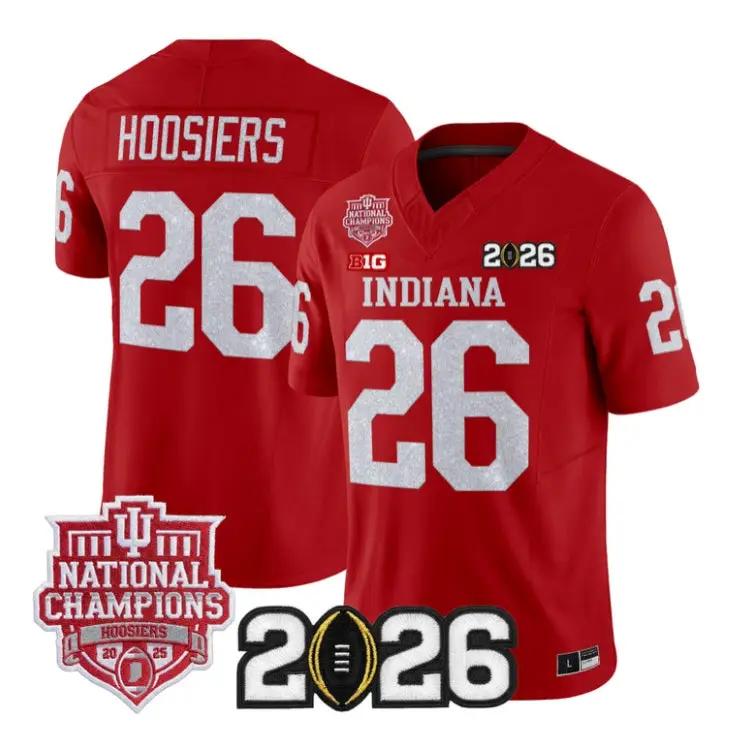 Hoosiers Jersey #26 Indiana Hoosiers 2026 Glitter Limited All Stitched 4 Hoosiers Jersey #26 Indiana Hoosiers 2026 Glitter Limited All Stitched by My Store NCAA Football Jerseys