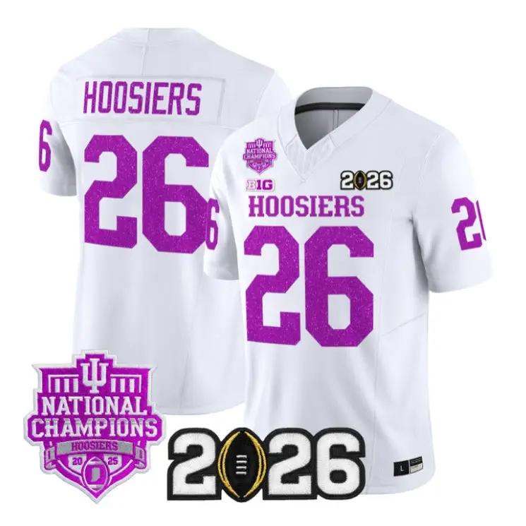 Hoosiers Jersey #26 Indiana Hoosiers 2026 Glitter Limited All Stitched 2 Hoosiers Jersey #26 Indiana Hoosiers 2026 Glitter Limited All Stitched by My Store NCAA Football Jerseys