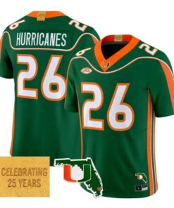 Hurricanes Jersey #26 Miami Hurricanes 2001 Throwback 2026 Vapor Stitched by My Store NCAA Football Jerseys