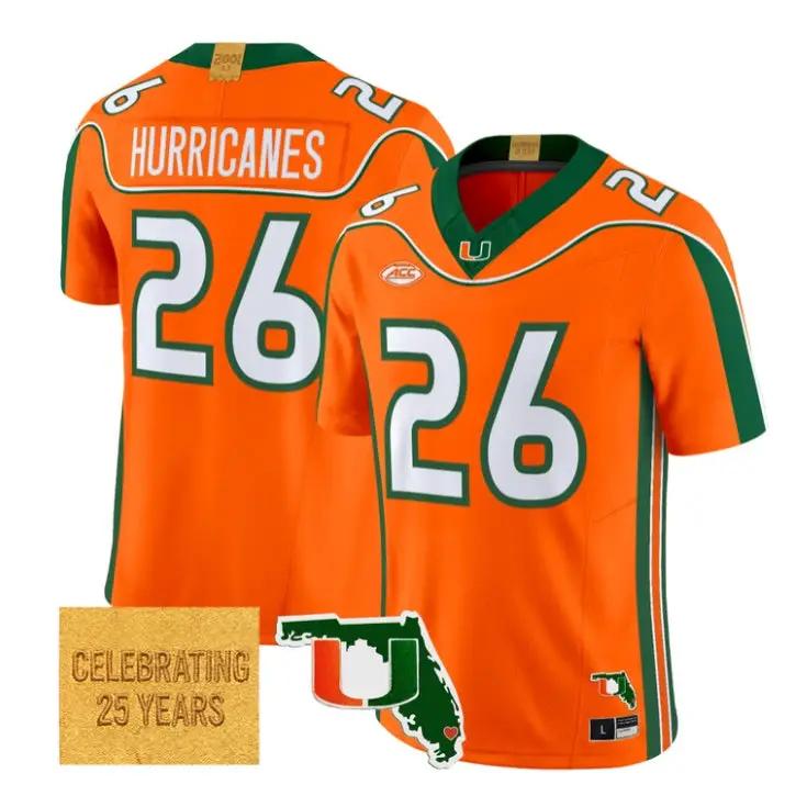 Hurricanes Jersey #26 Miami Hurricanes 2001 Throwback 2026 Vapor Stitched 2 Hurricanes Jersey #26 Miami Hurricanes 2001 Throwback 2026 Vapor Stitched by My Store NCAA Football Jerseys