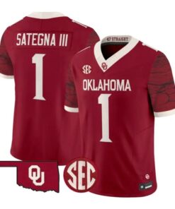 Isaiah Sategna III Jesey #1 Oklahoma Sooners 2026 Rough Rider Stitched by My Store NCAA Football Jerseys