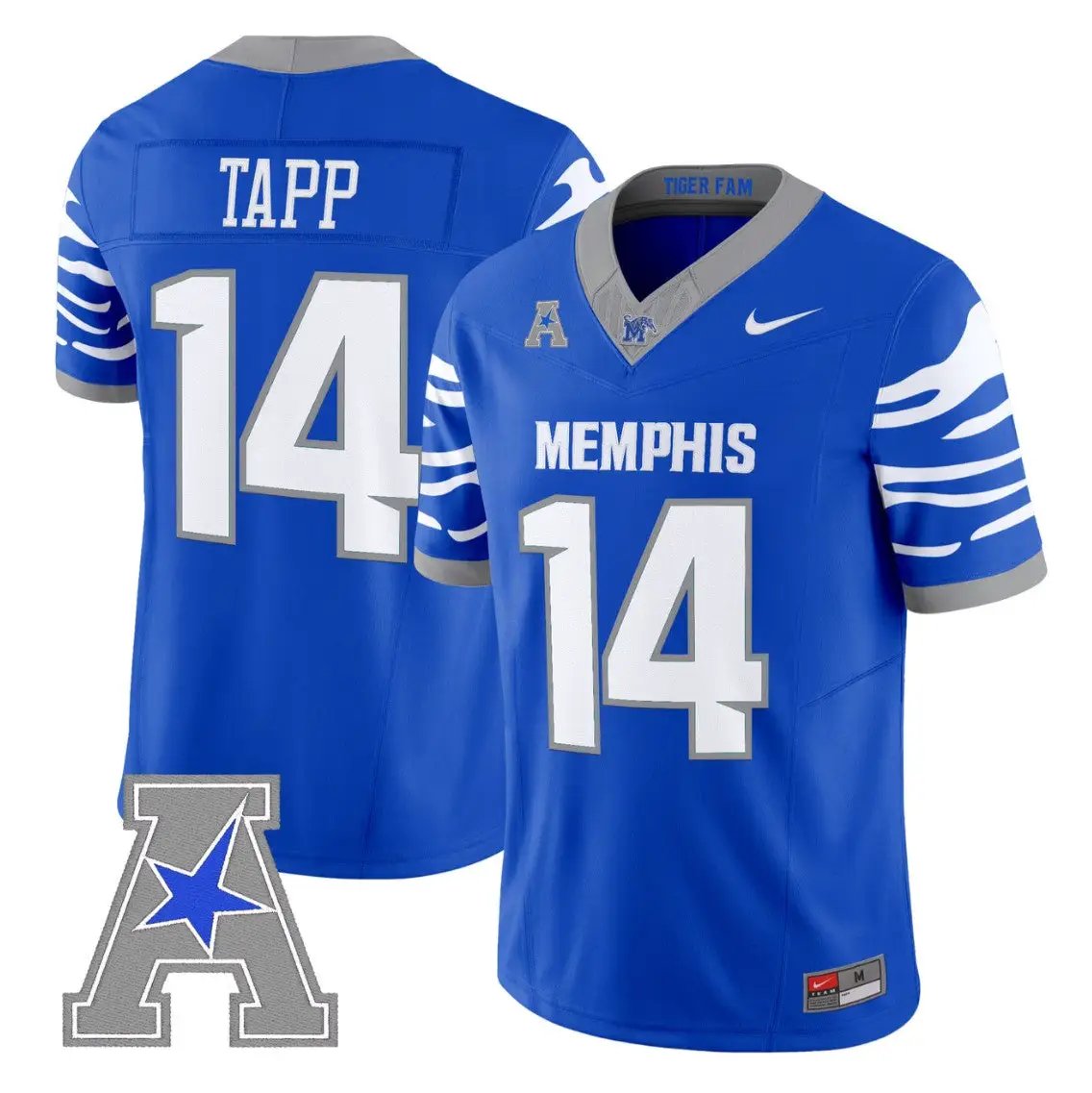 J'Mond Tapp Jersey #14 Memphis Tigers 2026 Vapor Limited All Stitched by My Store NCAA Football Jerseys
