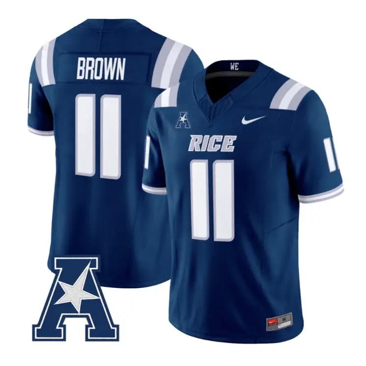 Jacurri Brown Jersey #11 Rice Owls 2026 Vapor Limited All Stitched 2 Jacurri Brown Jersey #11 Rice Owls 2026 Vapor Limited All Stitched by My Store NCAA Football Jerseys