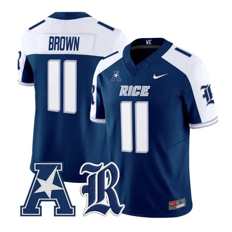 Jacurri Brown Jersey #11 Rice Owls 2026 Vapor Limited All Stitched 1 Jacurri Brown Jersey #11 Rice Owls 2026 Vapor Limited All Stitched by My Store NCAA Football Jerseys