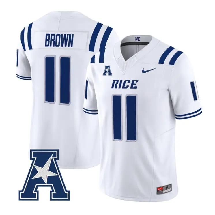 Jacurri Brown Jersey #11 Rice Owls 2026 Vapor Limited All Stitched 3 Jacurri Brown Jersey #11 Rice Owls 2026 Vapor Limited All Stitched by My Store NCAA Football Jerseys