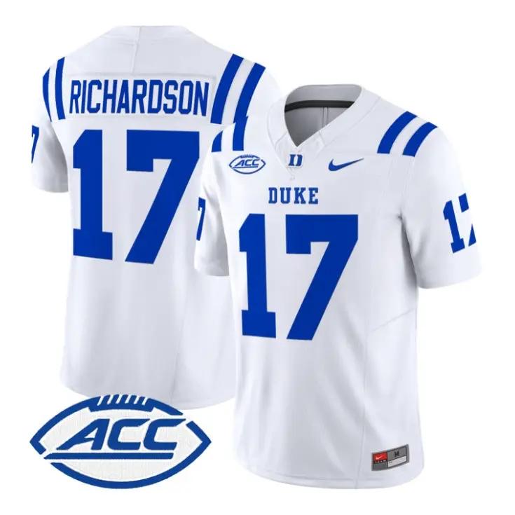 Jared Richardson Jersey #17 Duke Blue Devils 2026 Vapor All Stitched 5 Jared Richardson Jersey #17 Duke Blue Devils 2026 Vapor All Stitched by My Store NCAA Football Jerseys