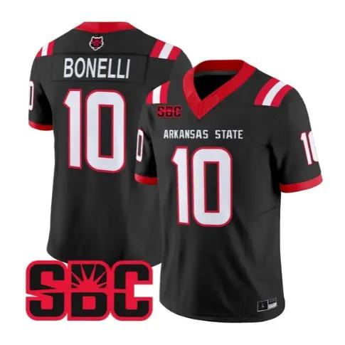 Jaylen Bonelli Jersey #10 Arkansas State Red Wolves 2026 Stitched 1 Jaylen Bonelli Jersey #10 Arkansas State Red Wolves 2026 Stitched by My Store NCAA Football Jerseys