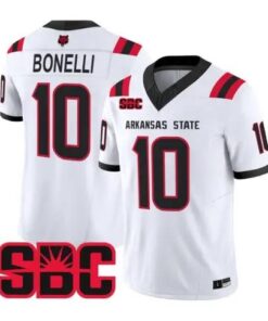 Jaylen Bonelli Jersey #10 Arkansas State Red Wolves 2026 Stitched 6 Jaylen Bonelli Jersey #10 Arkansas State Red Wolves 2026 Stitched by My Store NCAA Football Jerseys