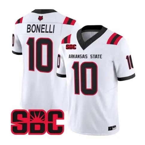 Jaylen Bonelli Jersey #10 Arkansas State Red Wolves 2026 Stitched 3 Jaylen Bonelli Jersey #10 Arkansas State Red Wolves 2026 Stitched by My Store NCAA Football Jerseys